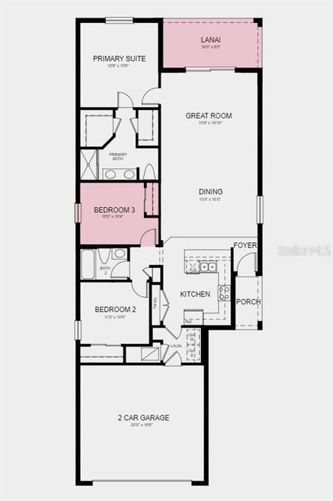 Structural options added include:  Bedroom 3 in place of flex room, and covered lanai.