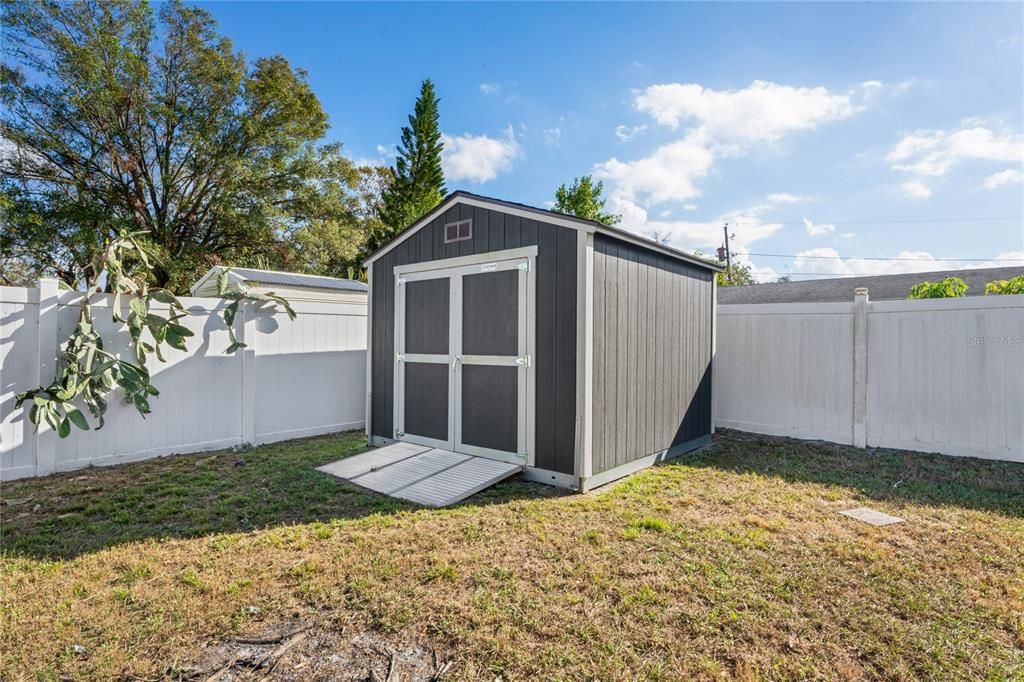 Shed in backyard