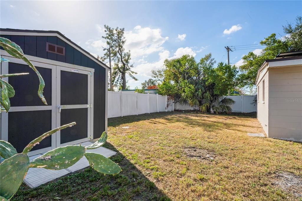 Shed in backyard