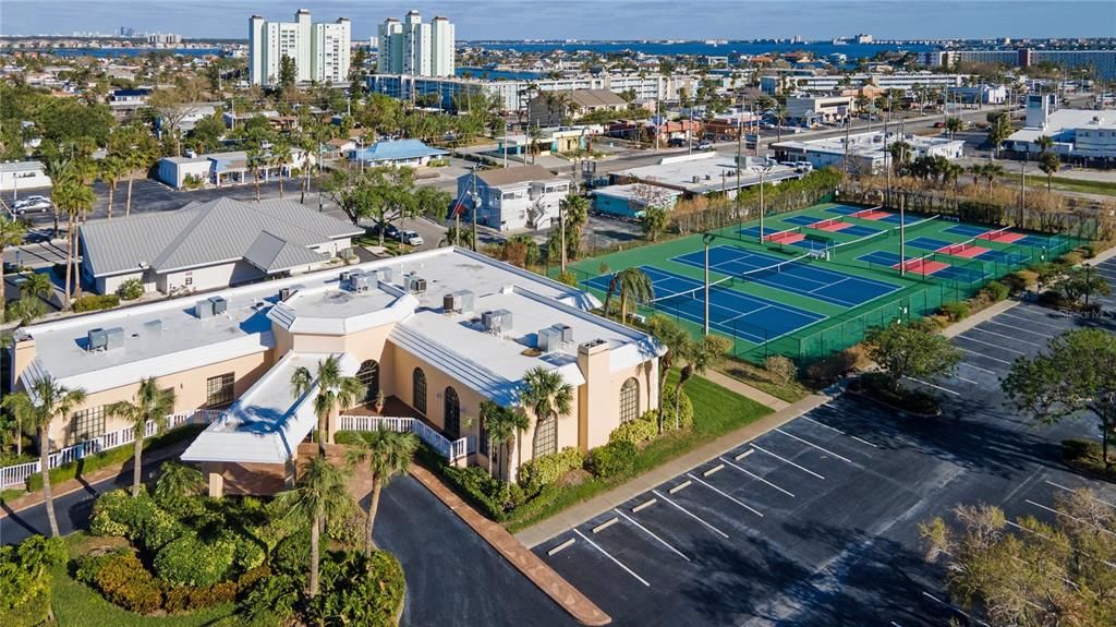 Drone Photo of Community Center and Tennis Court