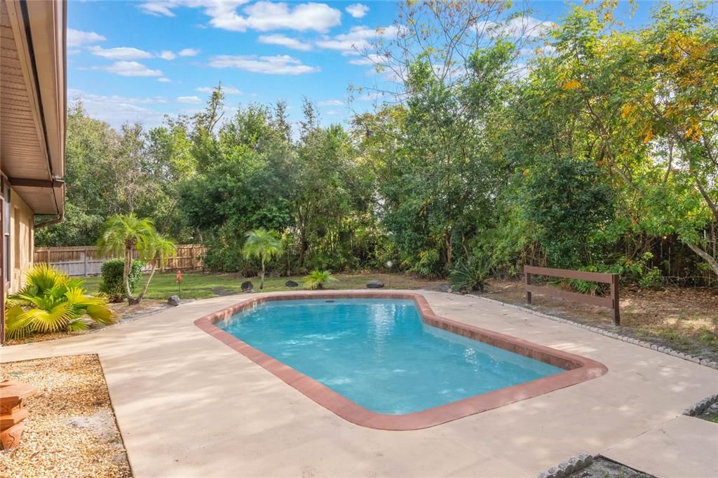 Pool with beautiful fenced yard