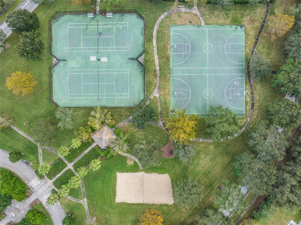 Basketball and pickleball courts