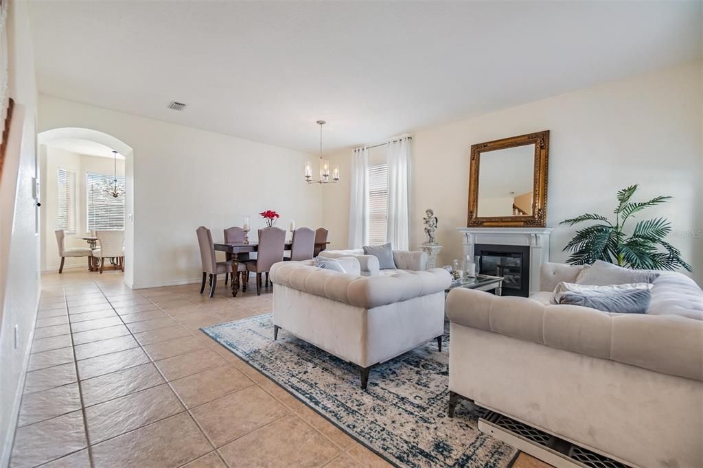 living room and fireplace main level