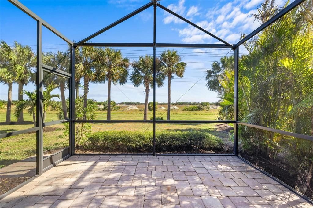 large private backyard area overlooking an easement