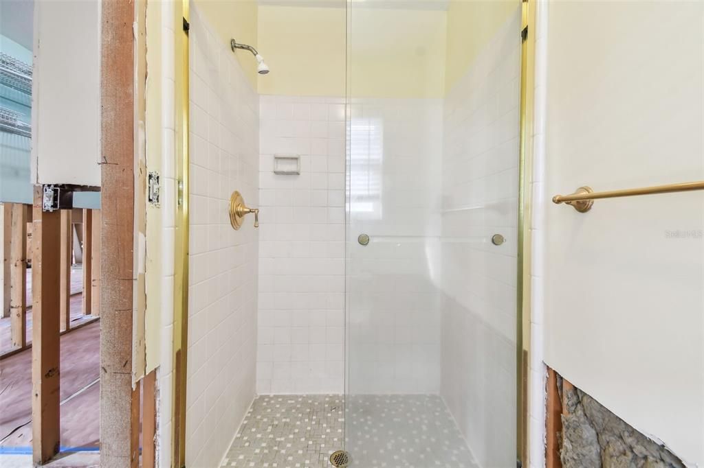 Shower in primary bathroom.