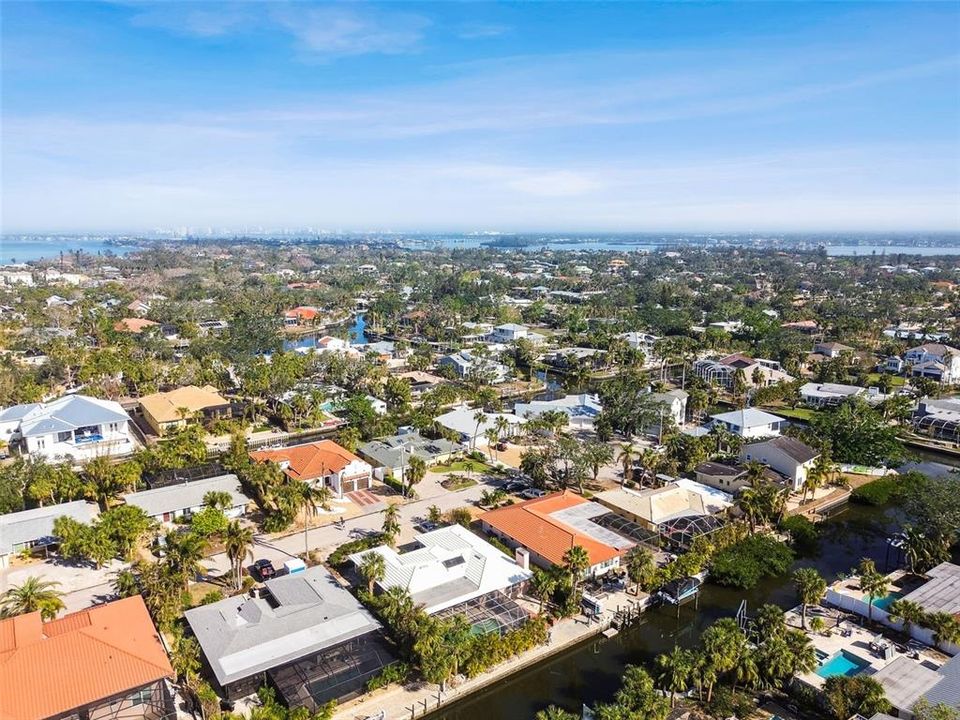 Downtown Sarasota in the upper left hand side of the photo.  Just 20 minutes from the property.