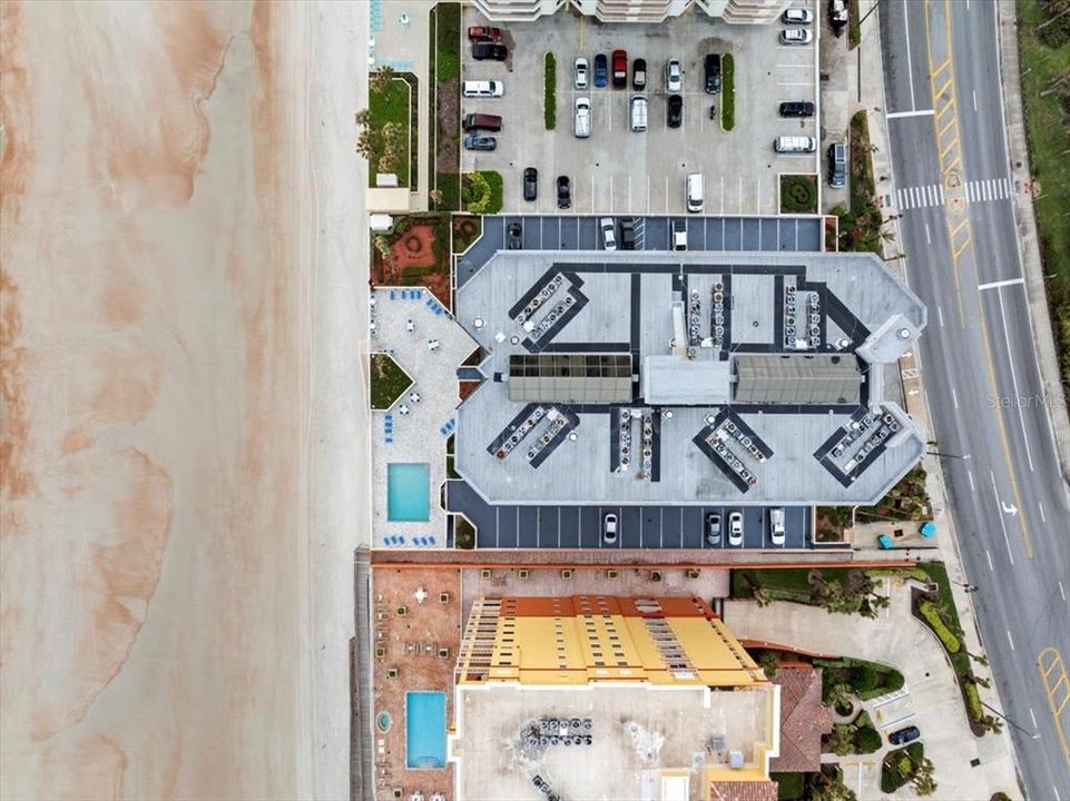 Aerial view of Oceans Ten from overhead