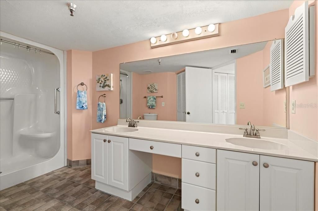 Primary bathroom with double vanity