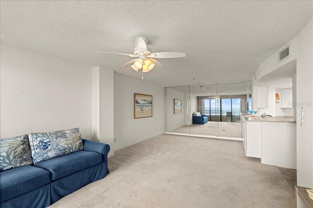 Living room with ceiling fan