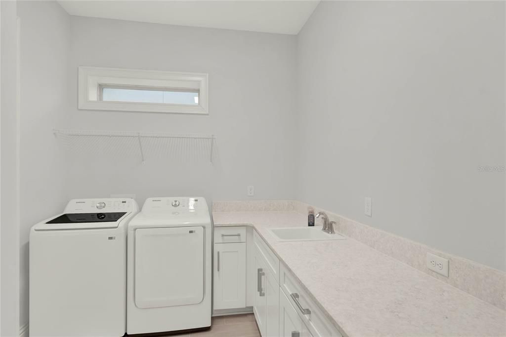 Laundry Room with Folding Table