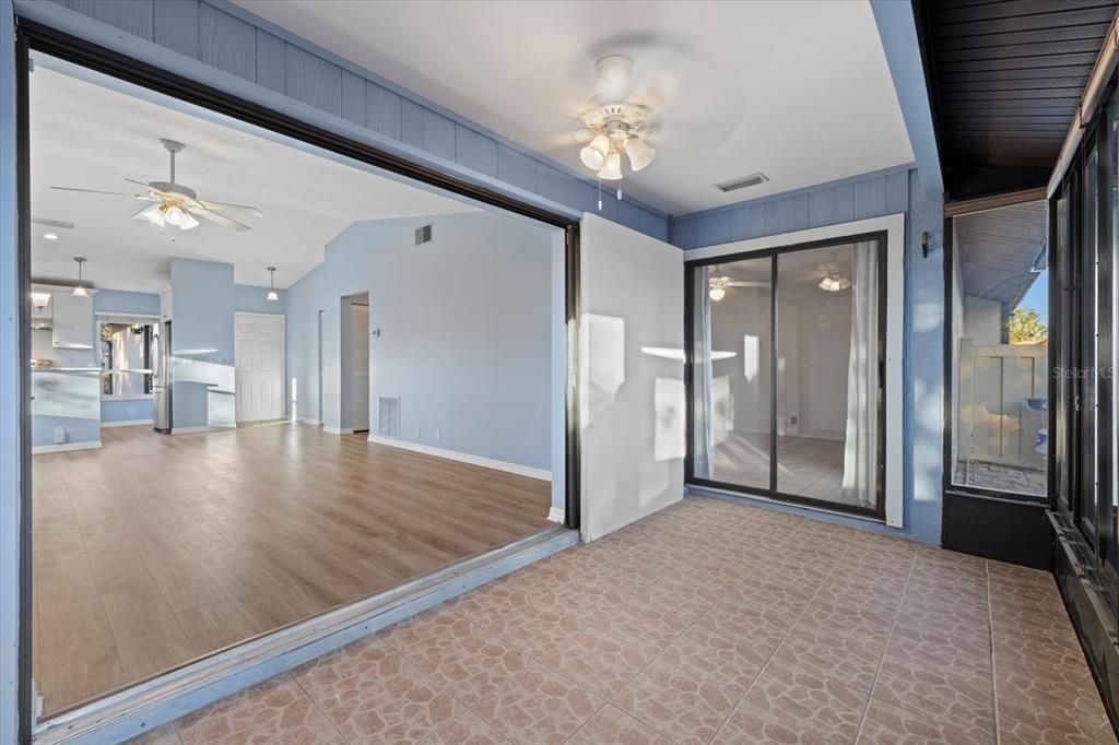 Living Room with sliding doors to the Florida Room