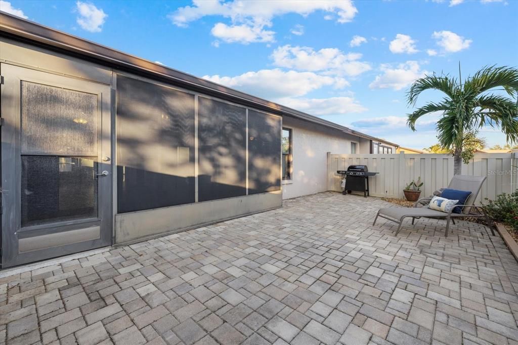 Private patio with fence