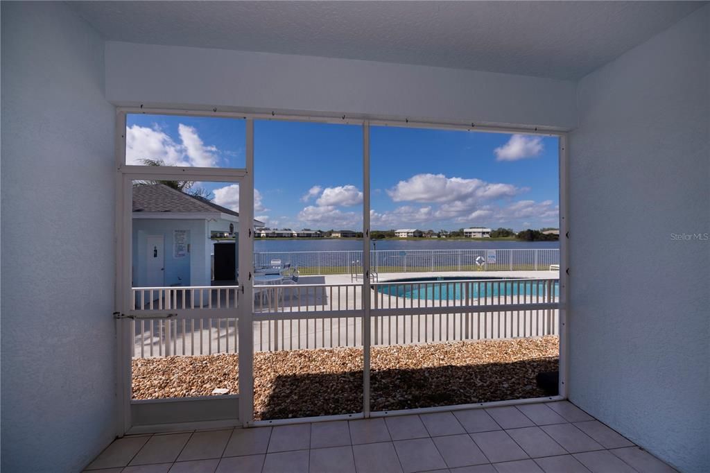 pool & lakefront view from your lanai