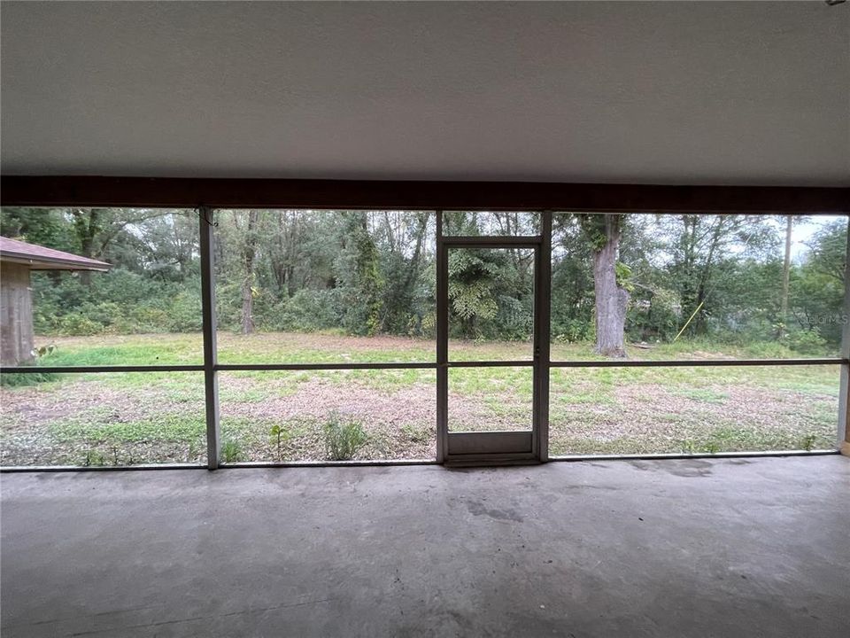 Porch view to backyard (Main home).