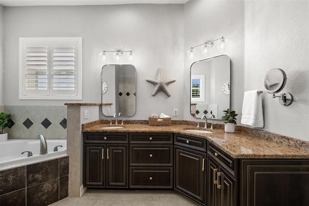 Lots of cabinets in the Master Bath