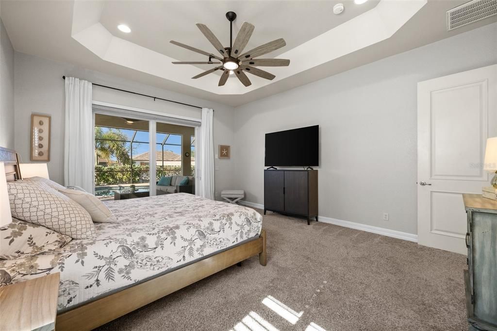 Master Bedroom steps from the Pool