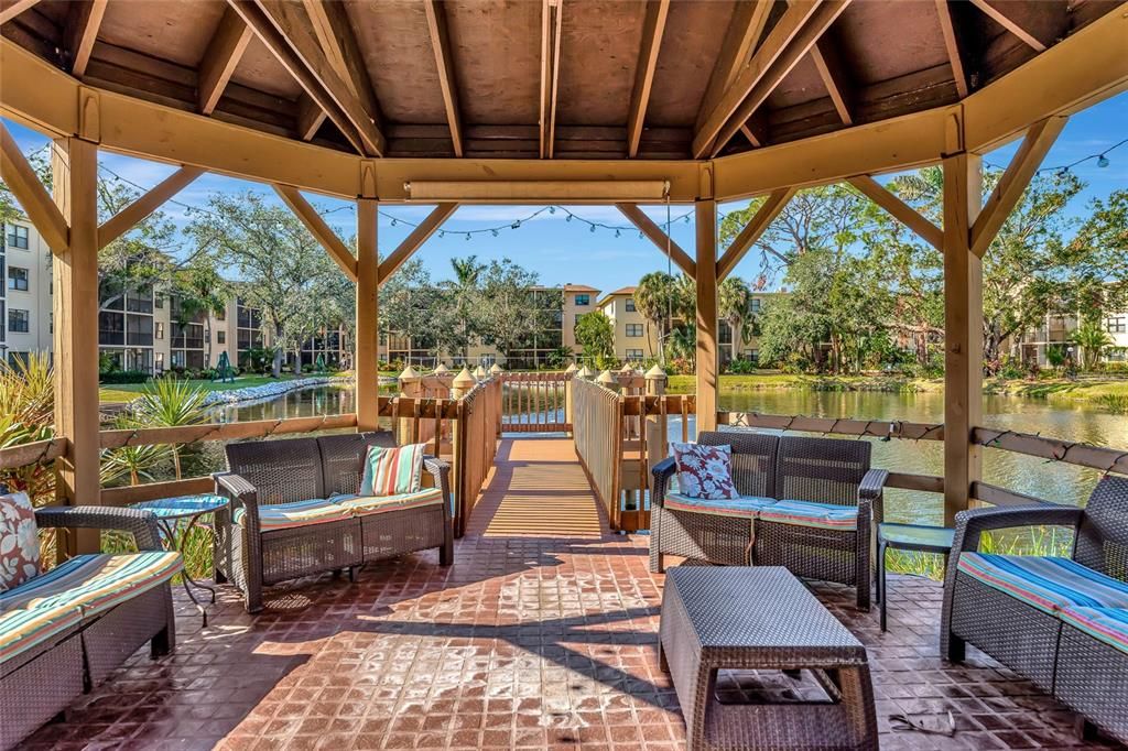 Gazebo in courtyard