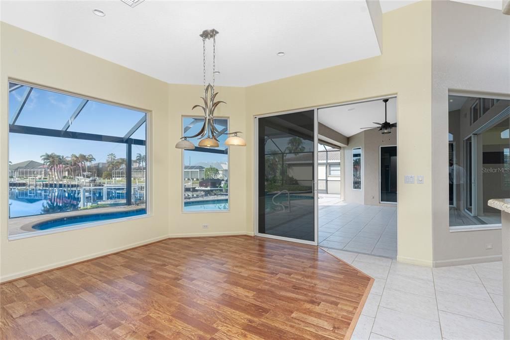 Dining area adjacent to to kitchen and great room