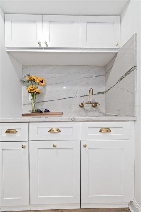 Marble sink and designer fixtures