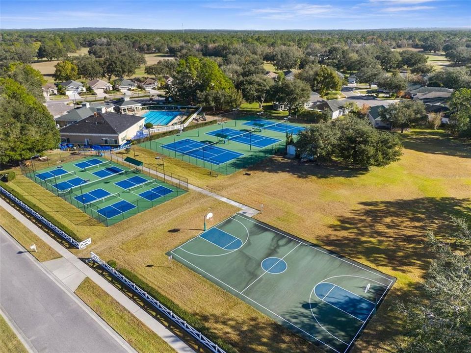 Aerial View Community Center and Courts