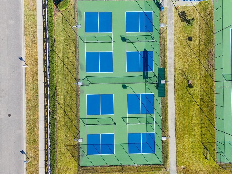 Aerial View Pickle Ball Courts