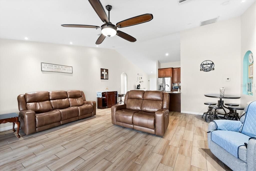 Subtle Yet Stylish Recessed Lighting Illuminates the Living Room