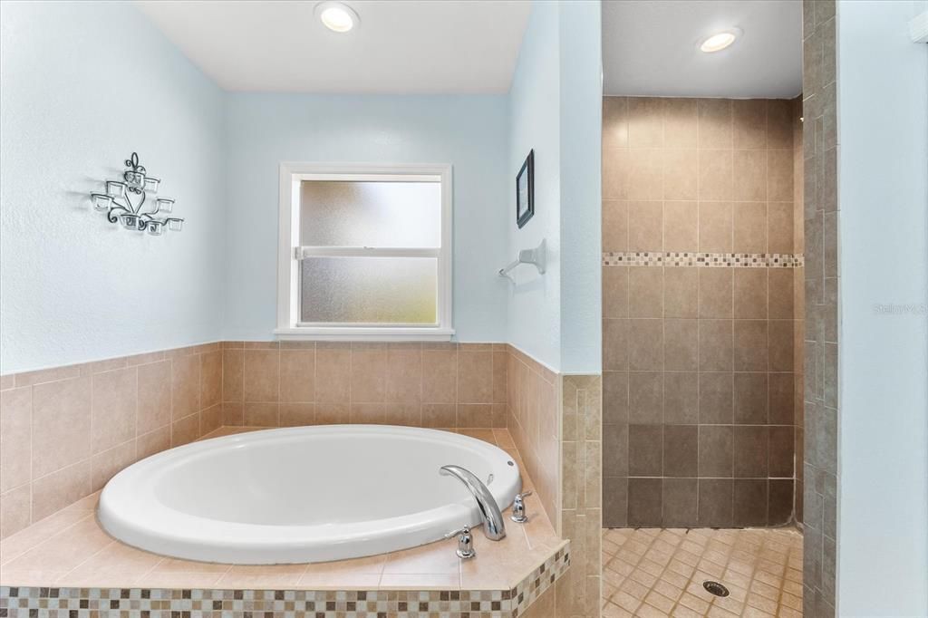 Relax in the Roman Walk-In Shower or Soaking Tub