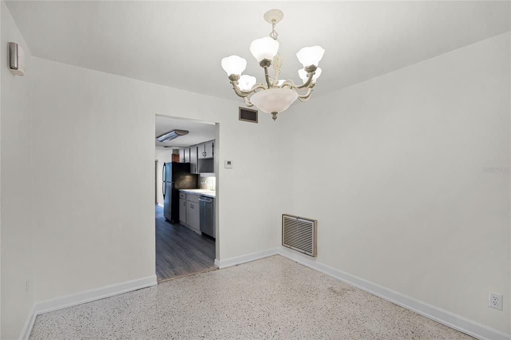 dining room/office, leading into kitchen