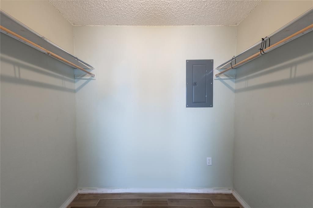 Washer and dryer can be relocated to the laundry closet by the main bath and this could become a second full bath.