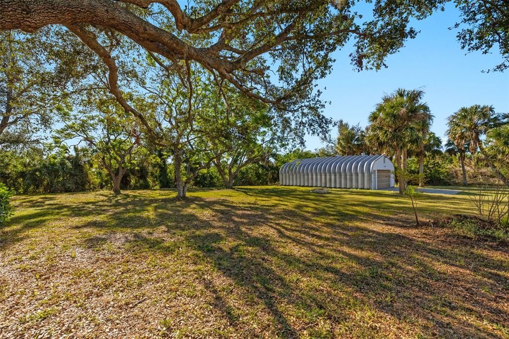 Quonset with a rear entrance to the property