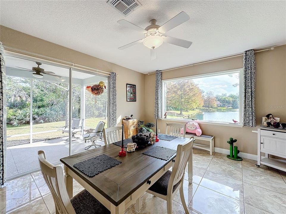 Family room used as large dining area with amazing views