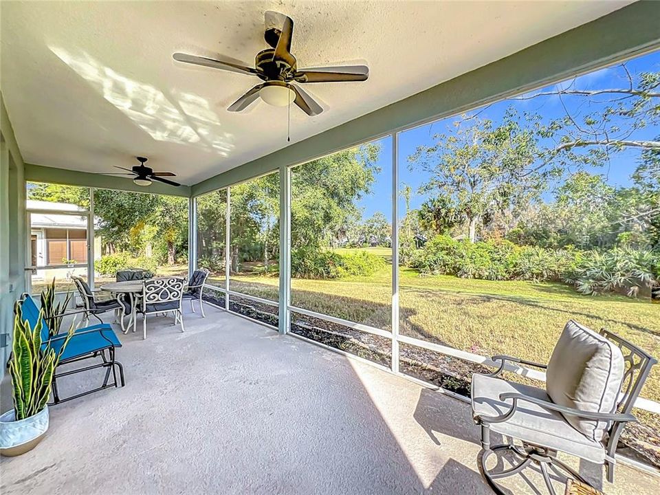 Screened patio view to golf course