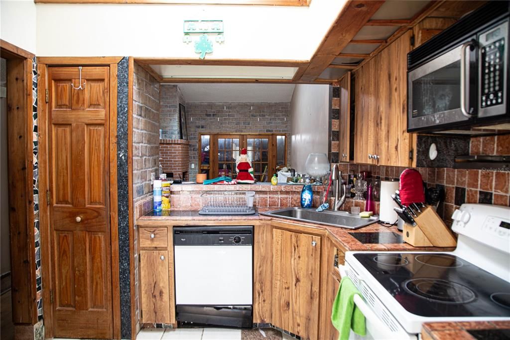 Kitchen with living space view