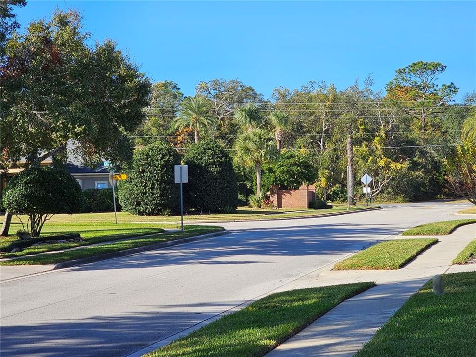 Looking up the street