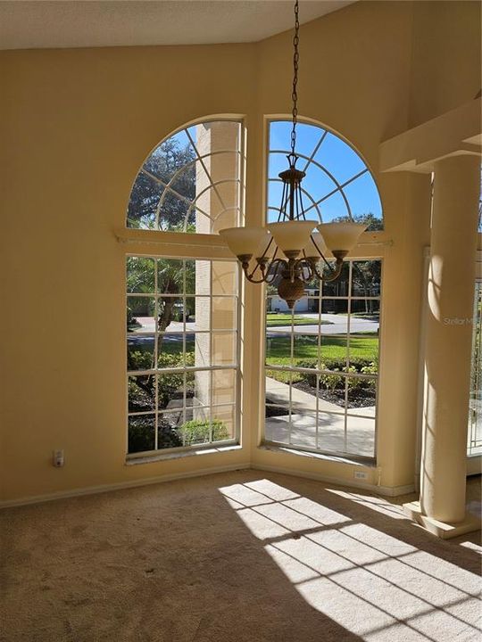 Large palatial windows in Dining Room