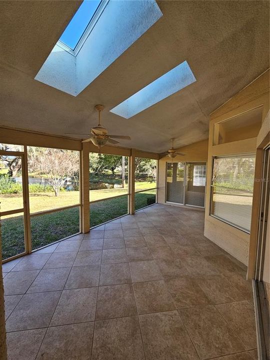 Covered Patio has skylights