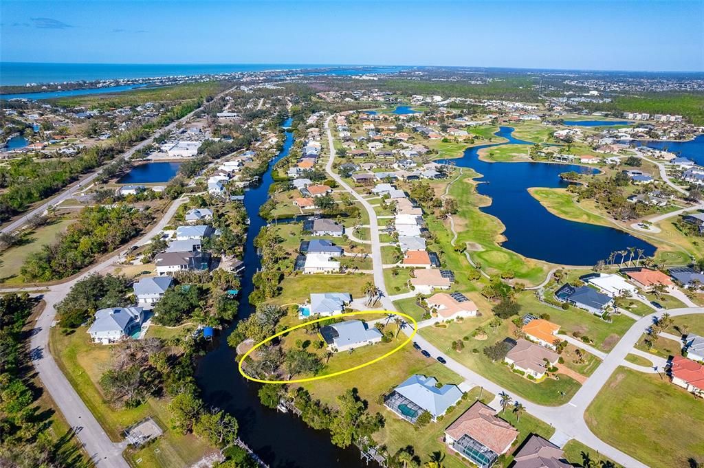 The Executive Links Golf Course to the right