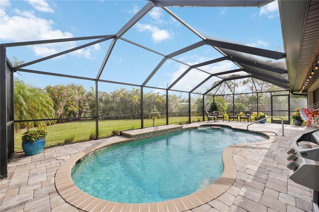 Pool with water fall feature