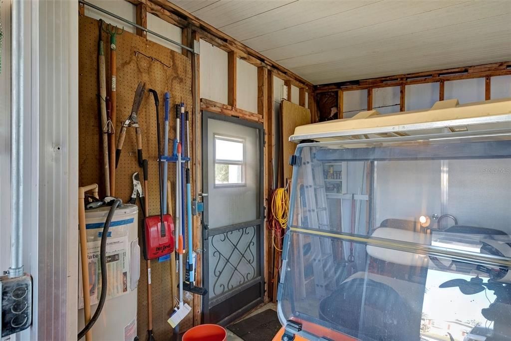 INTERIOR OF SHED - ROOM FOR GOLF CART AND MORE!