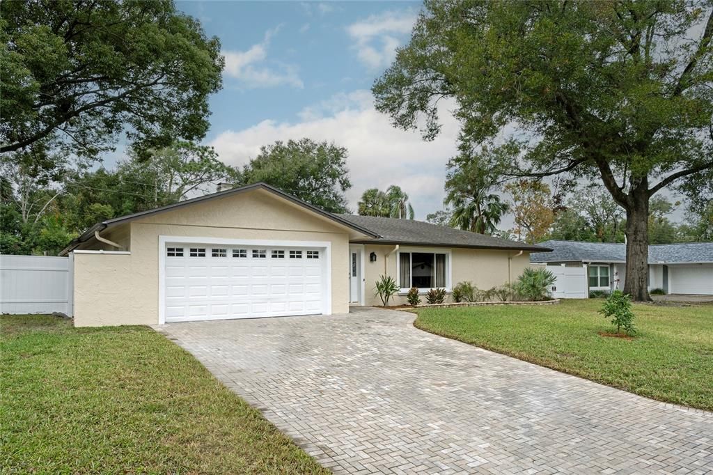 Brick pavers in driveway