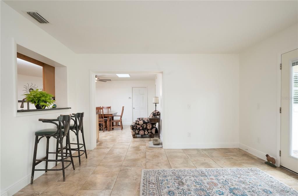 Family room with opening to kitchen