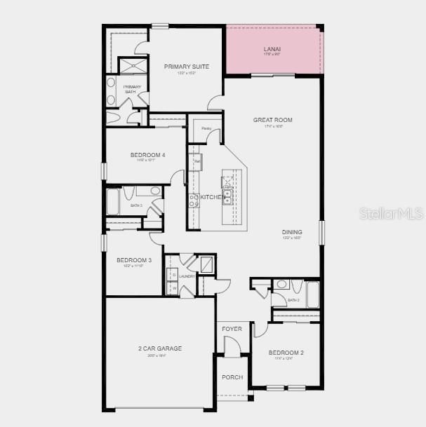 Floor Plan - Structural options added include: covered lanai