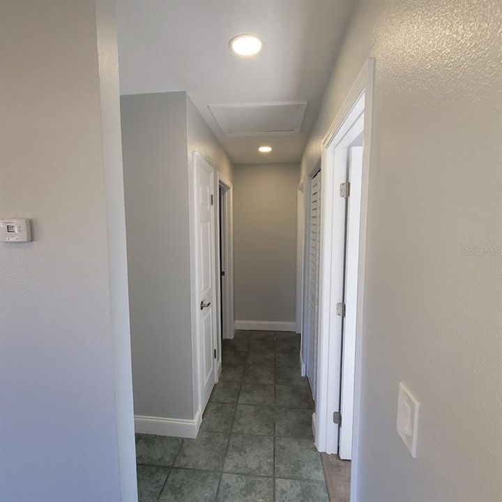 3 bedrooms, a shower bathroom, and linen closet can all be found in this area.