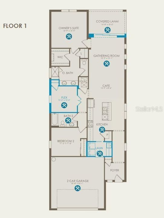 Floor plan with options selected