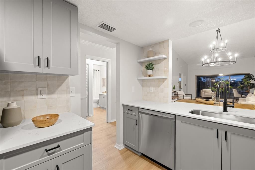 Kitchen floating shelves for display