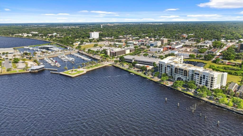 Sanford Marina, Veteran's Park, and Downtown Sanford.