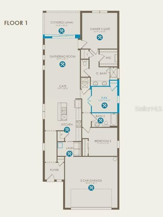 Floor plan with structural options selected