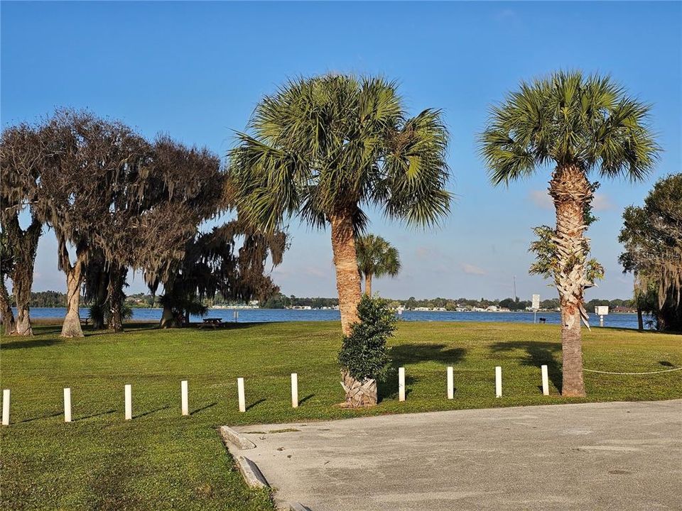 Paved road and boat ramp access in the park.