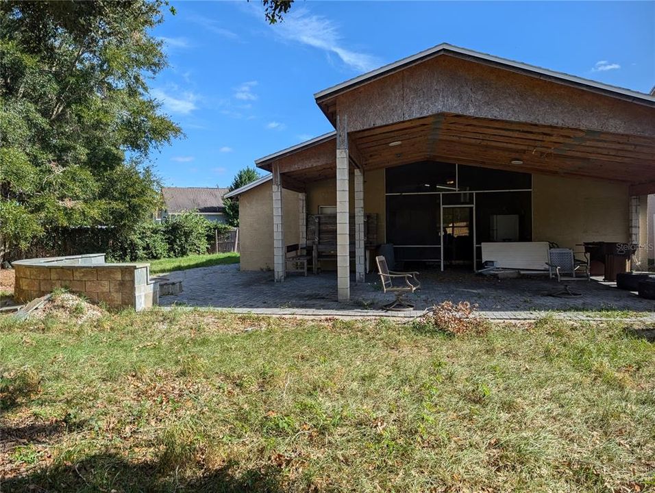 Back yard covered Porch