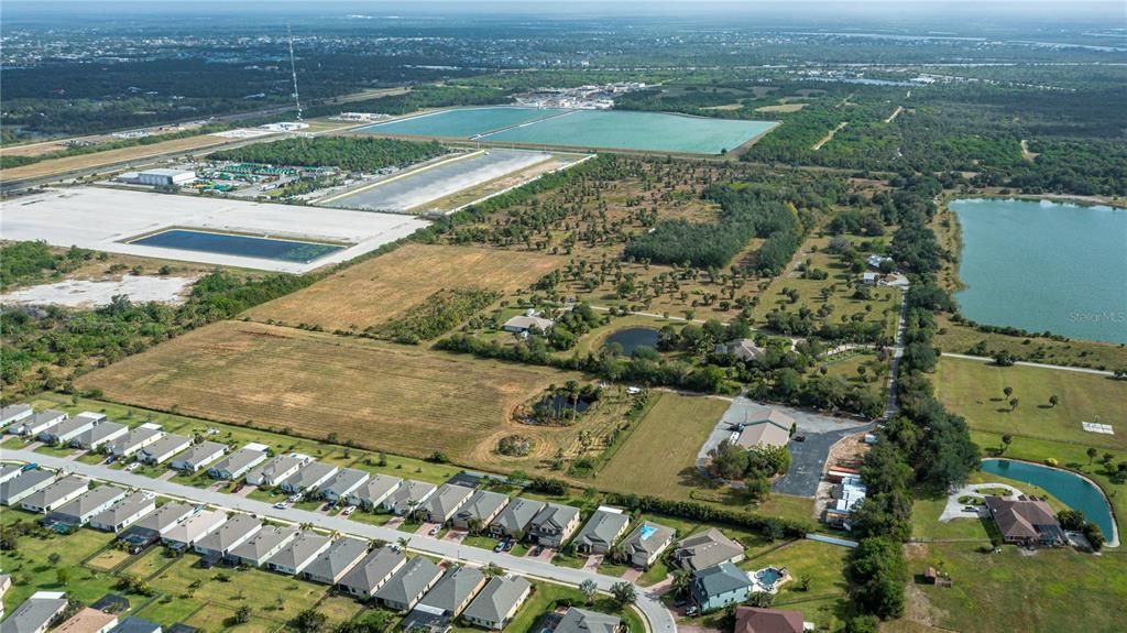 Aerial View of 7200 sq. ft. Commercial Building and Acreage